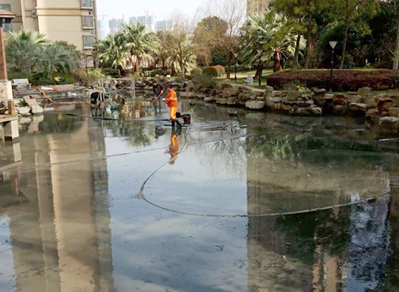 兰西景观池淤泥清理